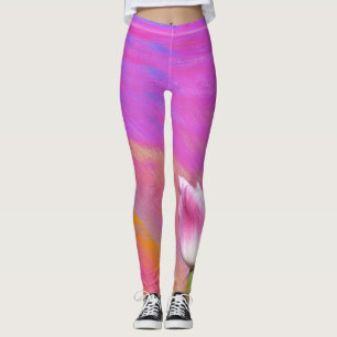 Leggings de tulipe rose violet