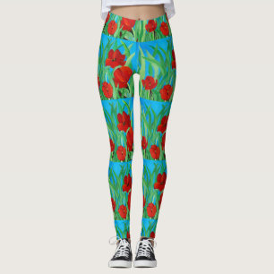 Leggings de Tulipes rouges