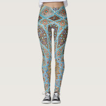 Leggings de yoga imprimés de fleurs botaniques ble