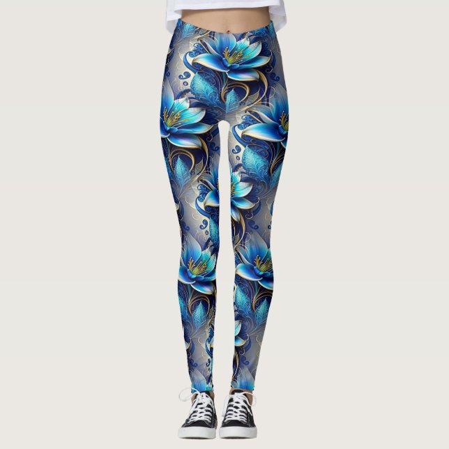 Leggings de yoga Mardi Gras Femme Fleur de lys (Front)