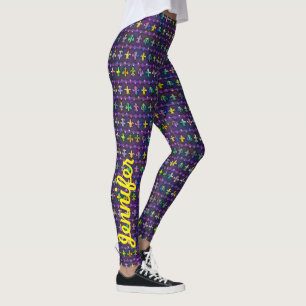 Leggings de yoga personnalisés Mardi Gras K Run Pâ