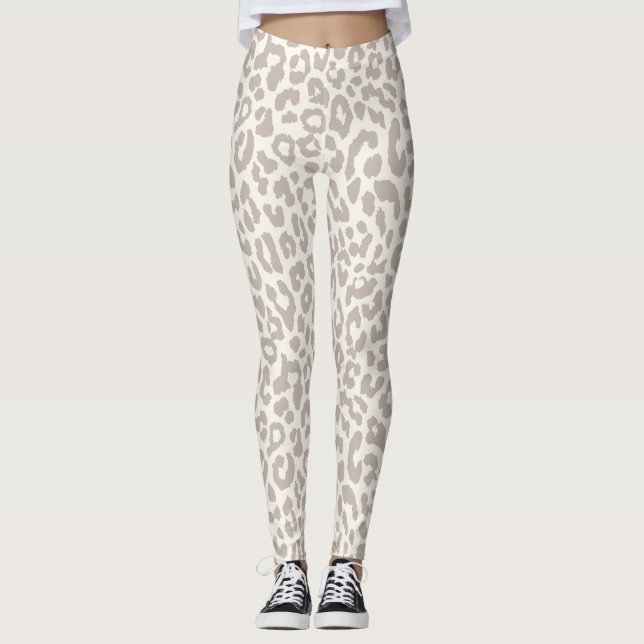 Leggings de Yoga Poster de animal à la crème chic (Devant)