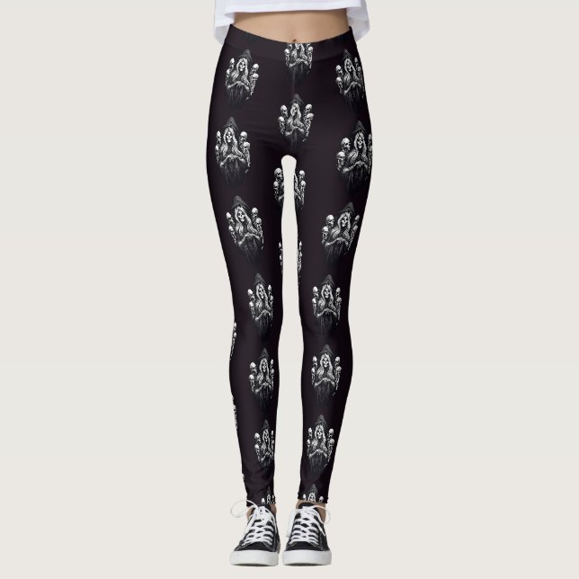 Leggings Décès avec crâne (Devant)