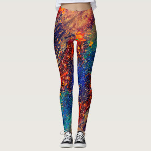 Leggings Déchirure psychédélique   Arc-en-ciel coloré A