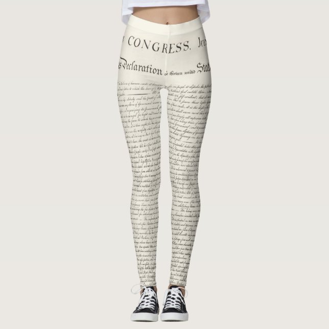 Leggings Déclaration d'indépendance Amérique 4 juillet (Devant)