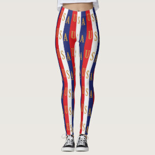 Leggings Décor à rayures USA