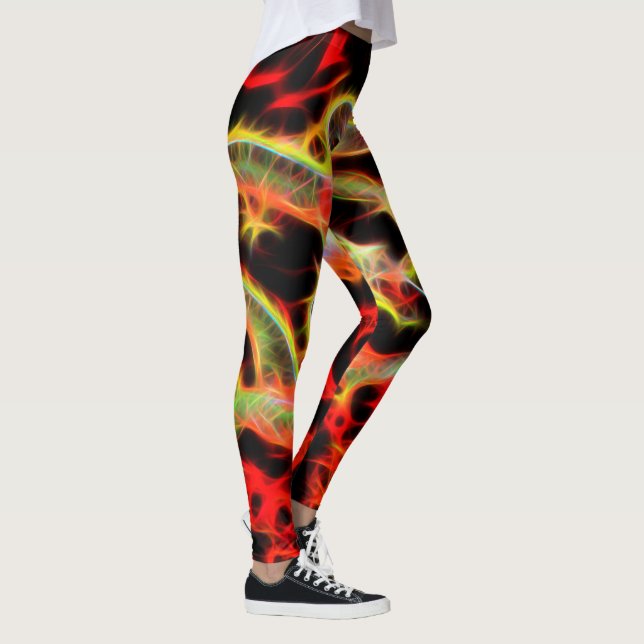 Leggings Décor de feu de dragon sur (Droite)