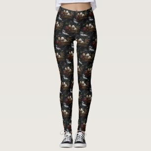 Leggings Décor de Noël Cockapoo Snowy Sleigh
