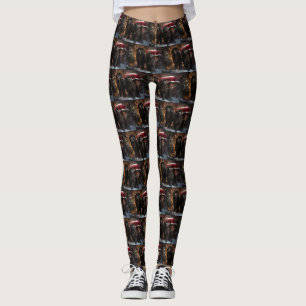 Leggings Décor de Noël de Terre-Neuve Snowy Sleigh