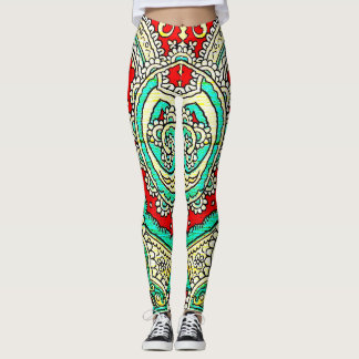 Leggings Décor néon arabesque : style années 80.