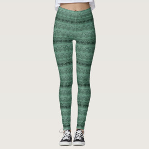 Leggings Décor vert dentelle vintage