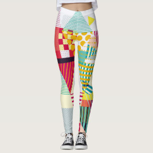Leggings Décoratif géométrique, abstrait motif sans couture