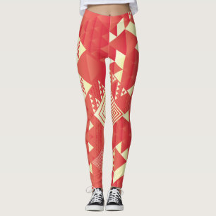 Leggings Décoratif géométrique, éléments vintages abstraits