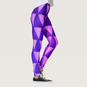 Leggings décoration en forme de diamant mauve violet geomet