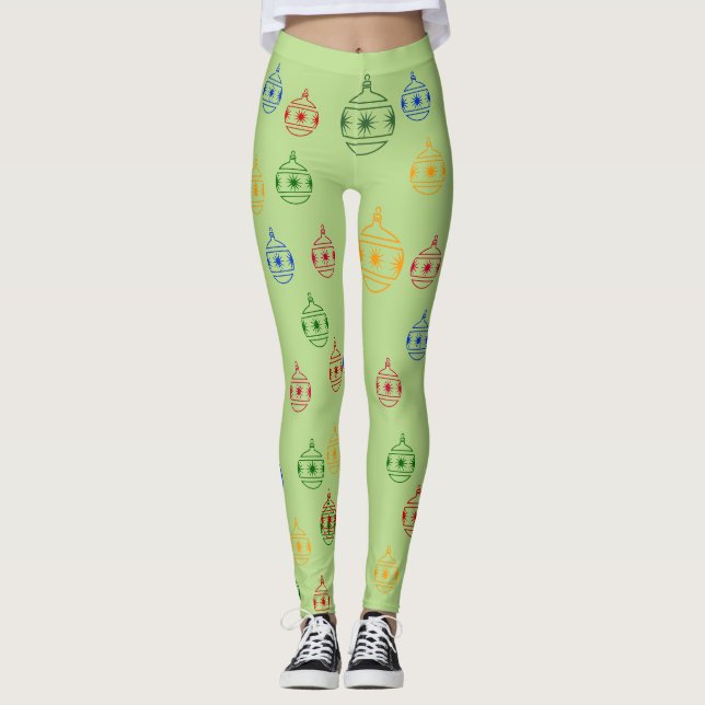 Leggings - Décorations d'arbres de Noël (Devant)