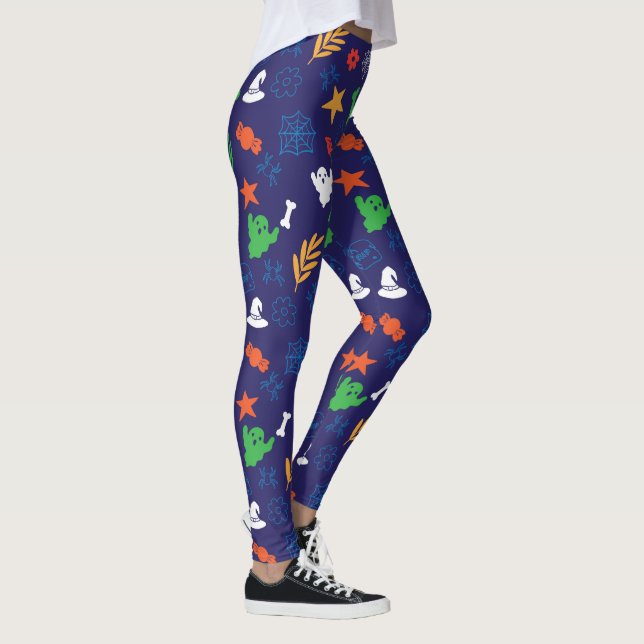 Leggings Décorations D'Halloween Sur Les Légendes Bleues Ro (Droite)