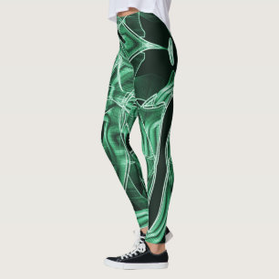 Leggings Découpage et croisées coupe acrylique verte