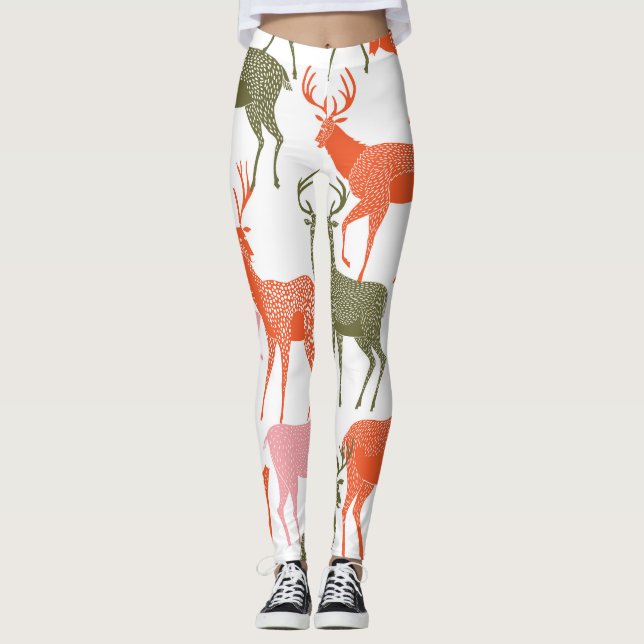 Leggings Deer Motif : Motif décoratif sans couture (Devant)