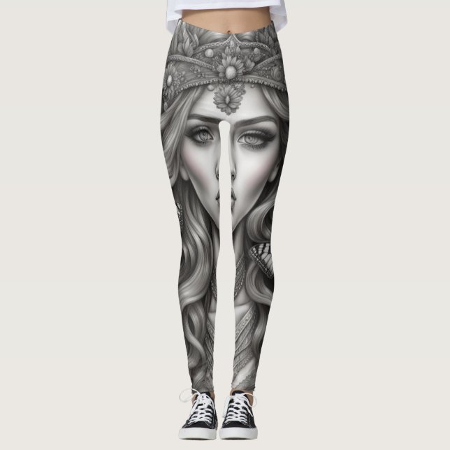 Leggings Déesse éthérée des papillons (Devant)