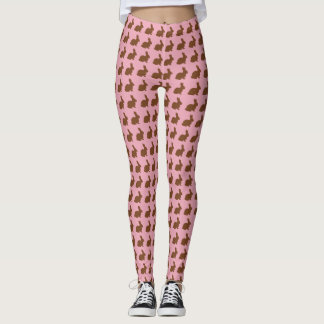 Leggings Défilé de lapin de Pâques de chocolat !