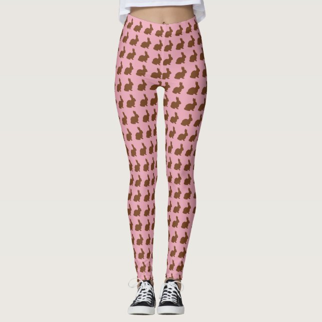 Leggings Défilé de lapin de Pâques de chocolat ! (Devant)