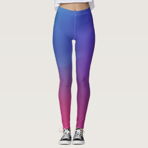 Leggings Dégradé bleu lisse à rouge Ombre