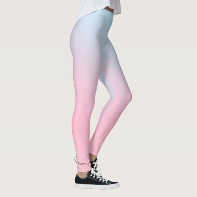 Leggings dégradé coloré d'aquarelle Nom personnalisé (Droite)