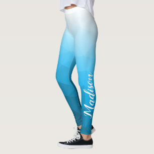 Leggings Dégradé de bleu cyan aqua Géométrie Motif de maill