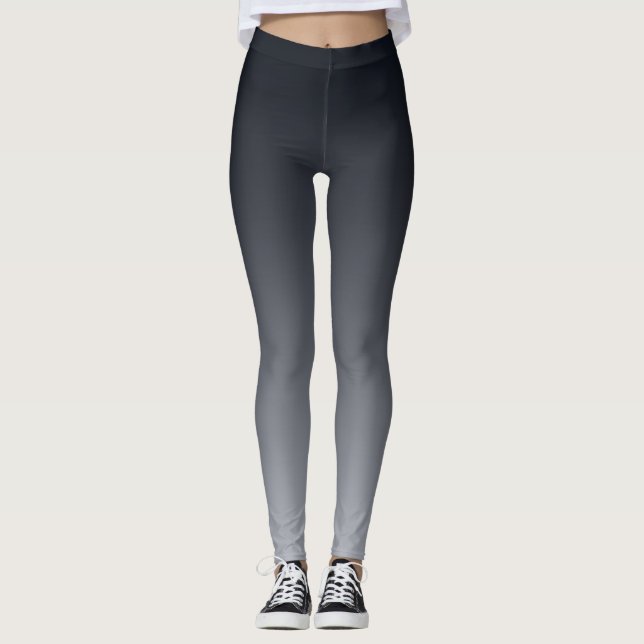 Leggings Dégradé gris noir. Ombre. (Devant)