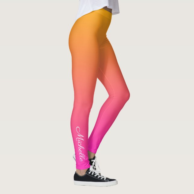 Leggings dégradé jaune et rose ombre (Droite)