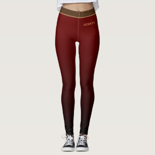 Leggings Dégradé minimaliste simple de couleur rouge fonc