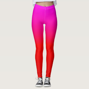Leggings dégradé noir rose, écarlate, rouge, rose
