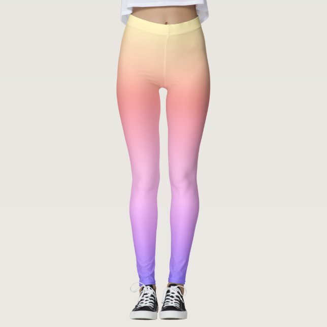 Leggings Dégradé Ombre du coucher du soleil (Devant)