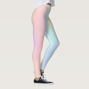 Leggings Dégradé ombré rose pastel et vert de mer