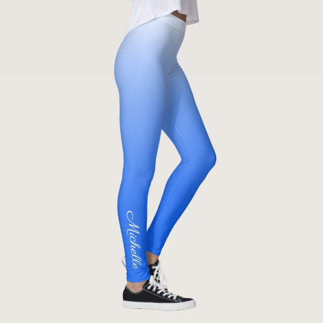 Leggings dégradé personnalisé ombre électrique bleu (Droite)