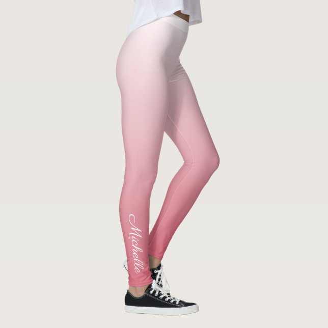 Leggings dégradé personnalisé ombre rose saumon (Droite)