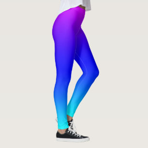 Leggings Dégradé pourpre et bleu arc en ciel