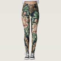 Leggings d'élégance florale baroque
