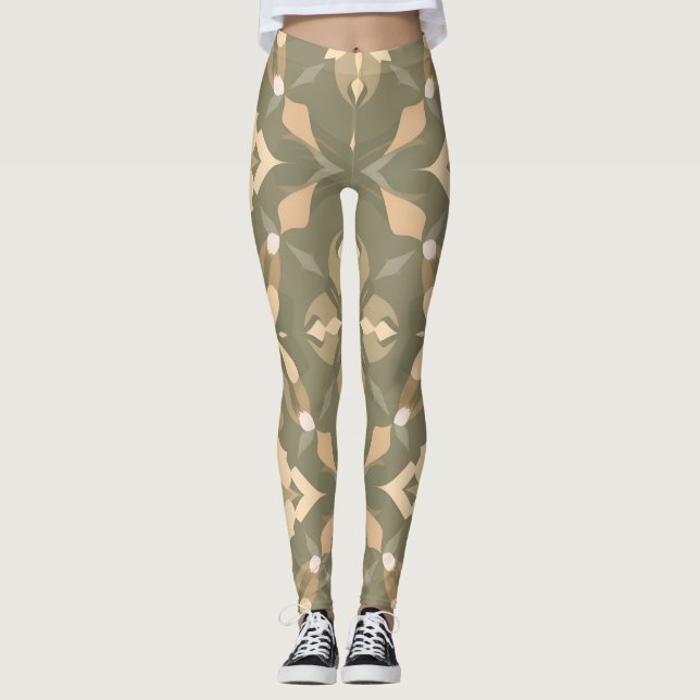 Leggings d'élégance géométrique (Devant)