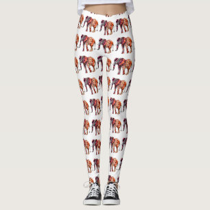 Leggings d'éléphants d'art