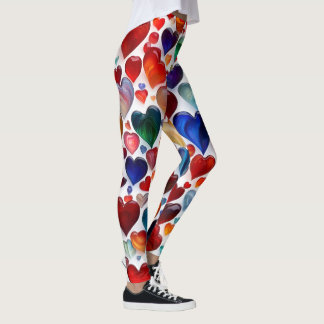 leggings d'empreintes cardiaques colorées - confor