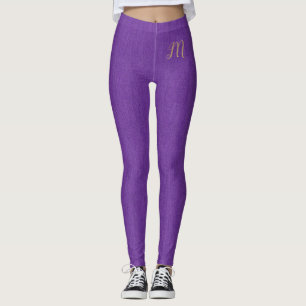 Leggings Denim Jeans Custom Monogramme Girl Purple Mode
