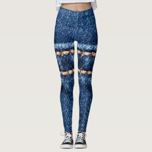 Leggings Dénim piqué : texture du jean closeup.