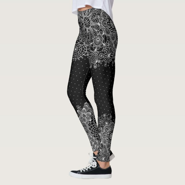 Leggings Dentelle et points blancs Fille Design (Gauche)