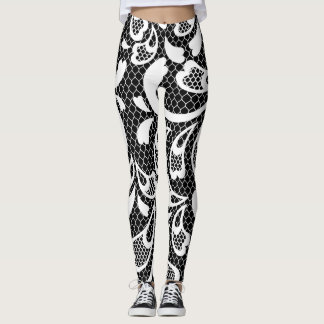 Leggings Dentelle noire et blanche