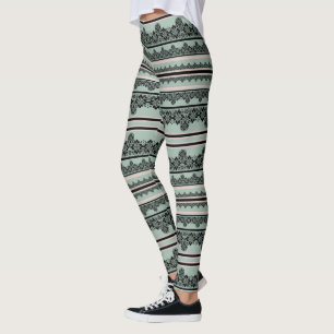 Leggings Dentelle noire, oreiller jetable ouvert
