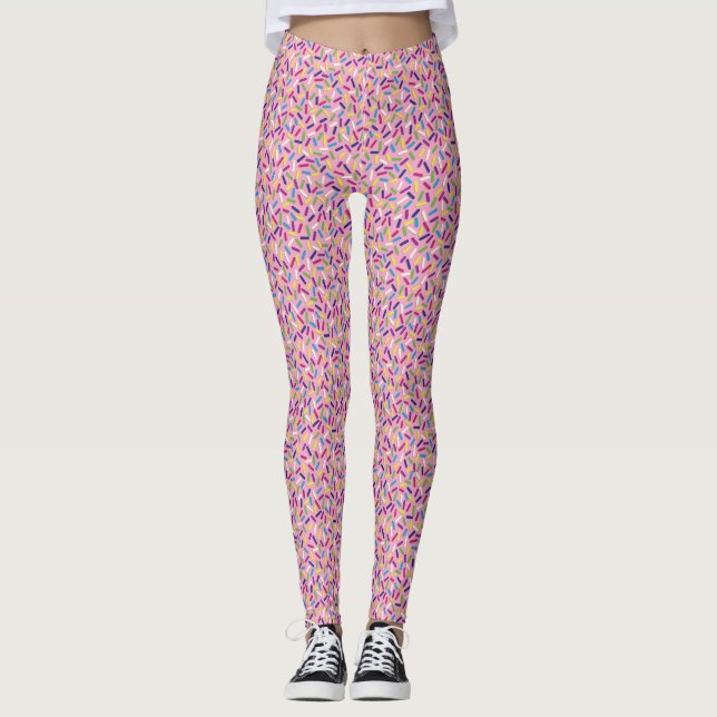 Leggings Des bonbons roses colorés saupoudrent (Devant)