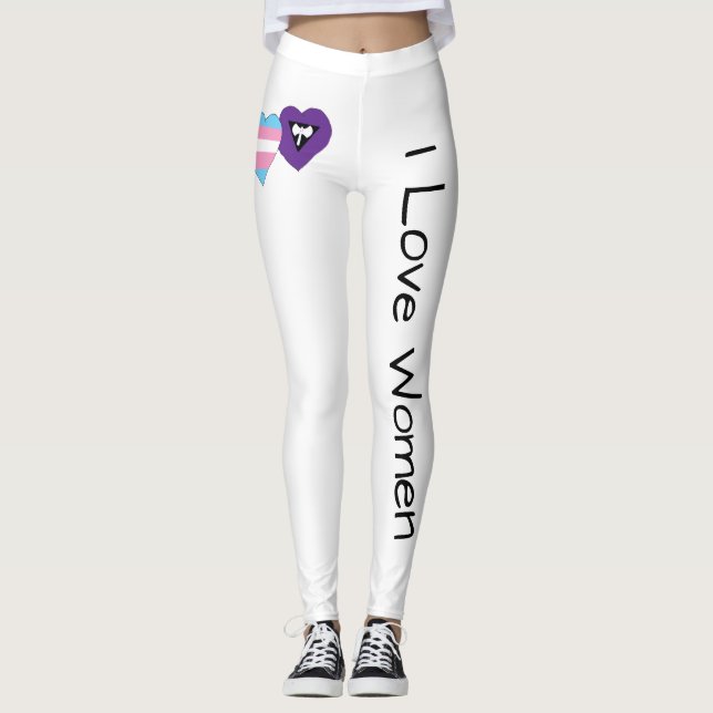 Leggings Des coeurs de transsexuel et de lesbienne "j'aime (Devant)