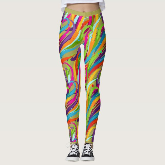 Leggings Des nuances de couleur abstraites, (Devant)