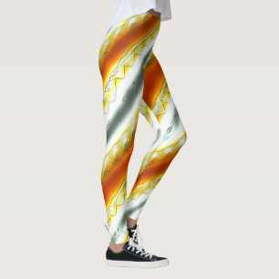 Leggings Des rayures abstraites scandaleuses en orange et g